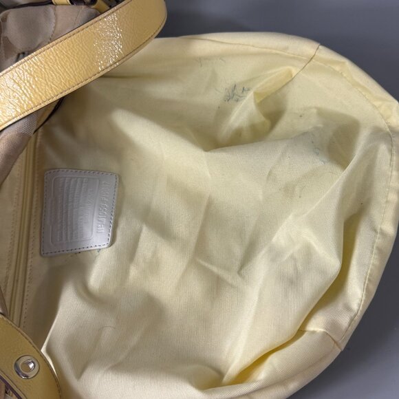 Coach F15067 Soho Signature Duffle Shoulder Bag Tan/ Gold - Picture 9 of 13